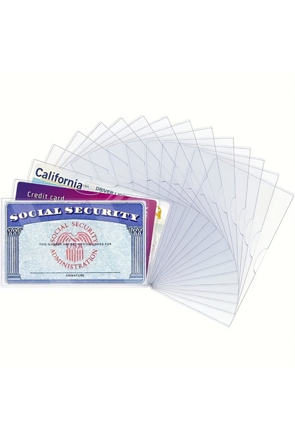 5pcs Waterproof flexible transparent sleeve for protecting Social Security cards, medical insurance