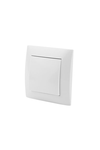 1 Gang 1 Way Switch White Wall Rocker Switch Flame Retardant 1 Gang 1 Way EU Standard AC Button Ligh