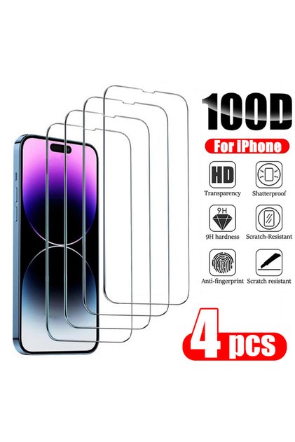 4PCS Tempered Glass For iPhone 13 4PCS Tempered Glass for iPhone 14 Pro Max 14 Plus 14Pro Screen Pro