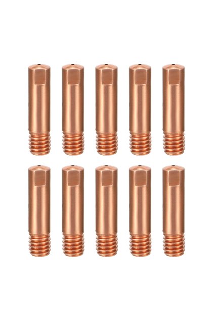 0.8mm 10PCs MB-15AK Tip Gas Nozzle M6*25mm ECu CuCrZr Welding Torch Contact Tip Gas Nozzle 0.6/0.8/0