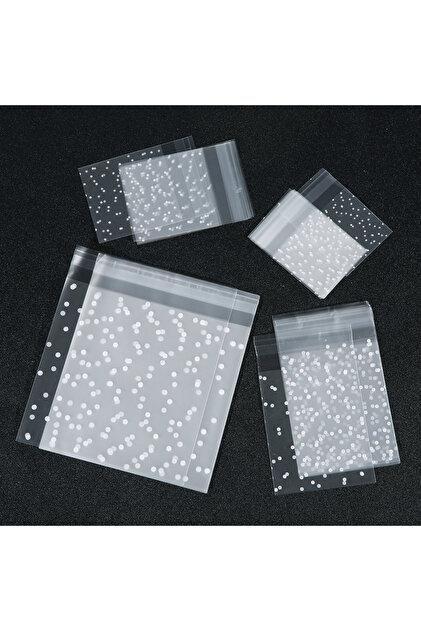 10x13cm 100pcs/lot Self Sealing Gift Bag White Polka Dot Transparent Packaging Bags Frosted Dot Patt