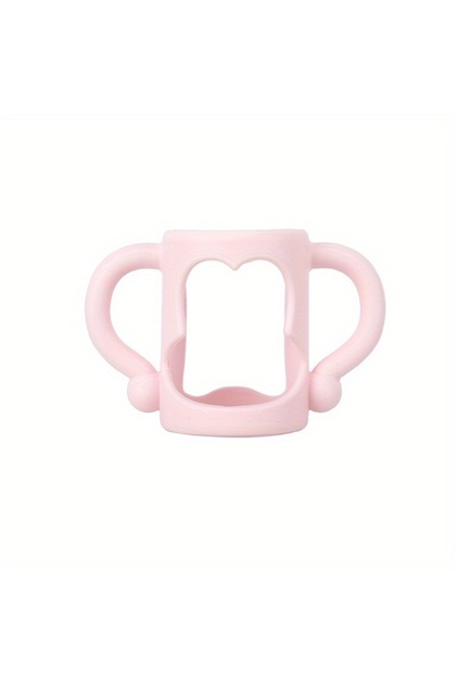 Pink Silicone Bottle Handle For Narrow Baby Bottles, Easy Grip Handle, Can Accommodate Most Bottles