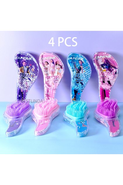Bandai 1234 4/1PCS New KPop Demon Hunters Comb Cartoon Rumi Mira Zoey Air Cushion Massage Comb Anime