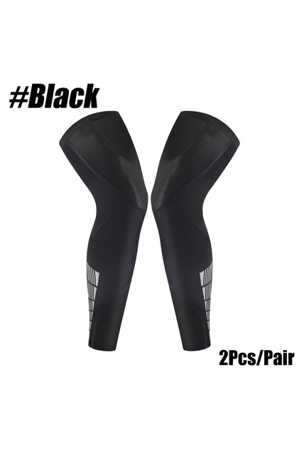 L black 1Pair Compression Leg Sleeve Full Length Leg Sleeves Sports Cycling for Men Women, Running,