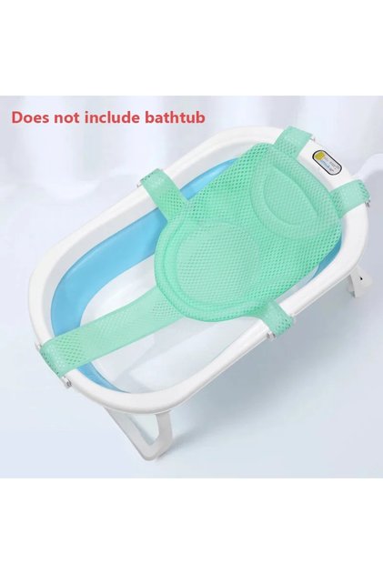 Green Newborn Adjustable Bathtub Pillow Seat Cushion Cross-shaped Anti-slip Baby Bath Net Mat Childr