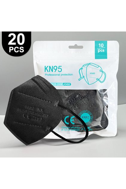 kn95-black-20pcs FFP2 Masks CE Approved KN95 mascarillas fpp2 5-layer Security Protection Mask Adult