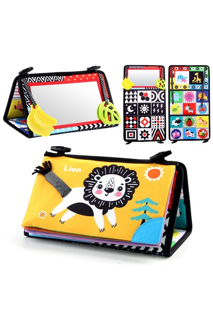 Black and white Black and White Baby Floor Mirror Tummy Time Sensory Toys 6-24 Months Baby Toys Mont