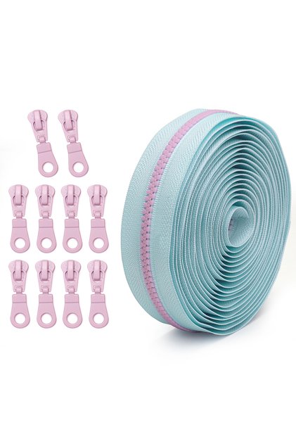 5# Lsfs 1Set: 5 Size Zippers with Zippers, Color-Blocked Resin Zippers, Multiple Styles Available
