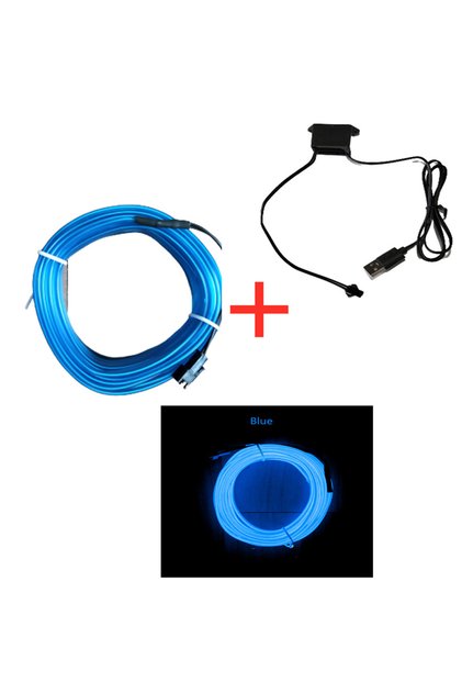 USB 3 5m Car Interior Atmosphere Lighting LED Strip 5V DIY Flexible EL Cold Light Line Tube With USB
