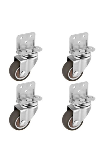 1.25 inch no brake 4Pcs L Type Furniture Casters Heavy Duty Soft Mute Caster Wheels Trolley Baby Cr