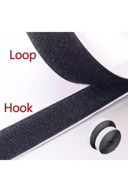 1M Length Black 20mm 10M X2 Rolls Heavy Duty Self-Adhesive Hook & Loop Tape | 20-50mm Reusable Nylon