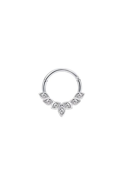16G-1.2mm-8mm S5-1pc-silvery 1/5pcs 16G Fashion 316L Stainless Steel CZ Hinged Septum Clicker Nose H