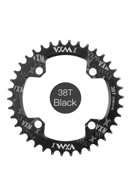 38T Black VXM Bicycle 104BCD Crank CNC Narrow Wide Chainwheel MTB Bike 30/32/34/36/38/40/42/44/46/48