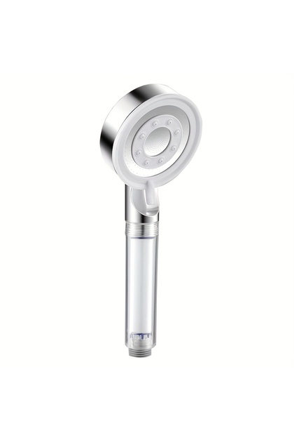 SILVER High Pressure Shower Head Set 5 Jet Modes Adjustable Shower Head with Filter Large Water Flow