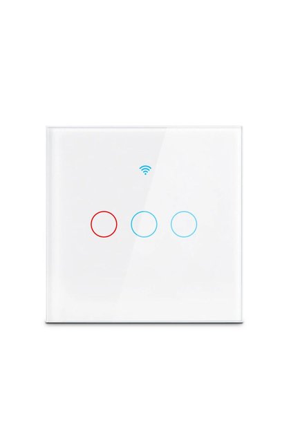 EU white three WiFi Smart Switches US EU Standard No Neutral Wire Required 1/2/3 Gang Light Smart Li