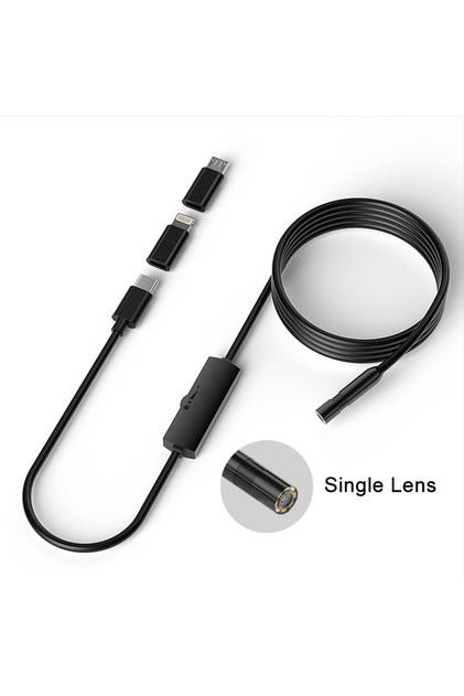 1m Single Soft 8MM HD1080P Endoscope 3in1 Micro USB Type-C Single Dual Camera for IOS iphone Android