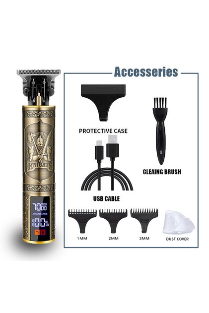 068-Knight T9 Professional Hair Clipper/Accessories for Men | USB Fast Charging | Beard/Body/Hair Tr
