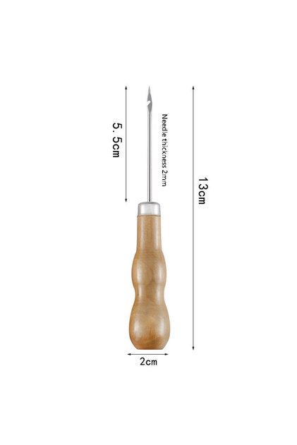 Wooden hook cone 1PC/8PCS Awl Pricker Hole Maker Tool Punch Sewing Stitching Leather Craft Wooden Ha