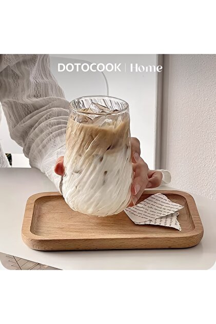 400ML 1pc 400ML Coffee Mug Glassware Stripe Glass Cup Ice Mug Transparent Glass Tea Cup Drinkware Ju
