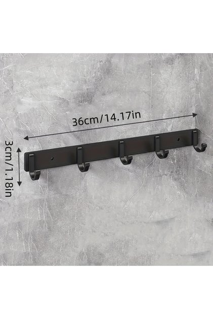 5 Hooks 1pc Wall Mounted Hook Rack Aluminum Wall Hook Bathroom Towel Rack Suitable For Clothes Coat