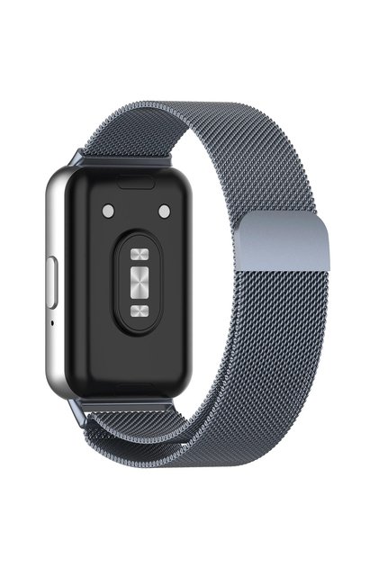 Samsung Galaxy Fit 3 Space gray Milanese Strap for Samsung Galaxy Fit 3 Magnetic Stainless Steel Rep