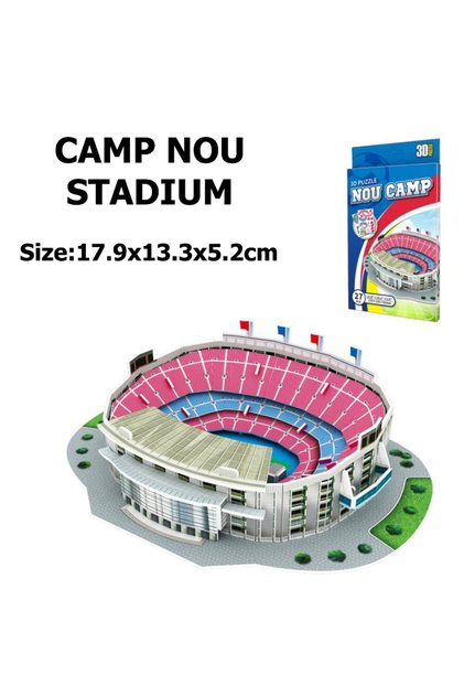 20601s Desktop Ornaments Football Field Model Fans Souvenir DIY Paper Puzzle Table Games 3D Building