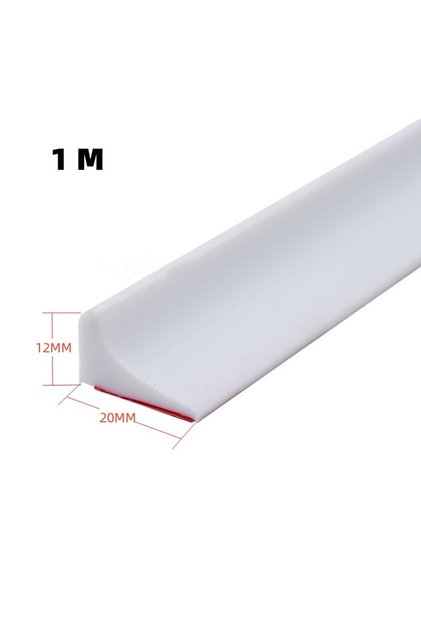 white 1M New Silicone Bathroom Water Stopper Dry Wet Separation Sealing Strips Self-adhesive Shower