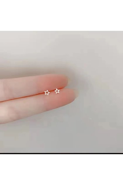 1 Pair AED78-7 Korean Mini Small Heart Stars Stud Earrings For Women Student Teen Simple Tiny Minima