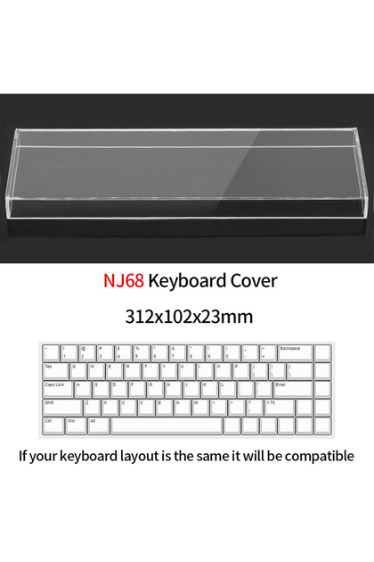 NJ68 key Acrylic Keyboard Clear Protector Case Mechanical Keyboard Dust Cover For 60/61/64 96 98104/