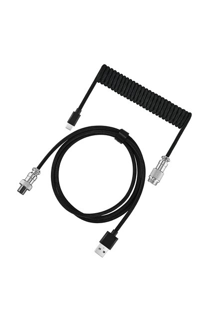 black New 7 Colors Type C Mechanical Keyboard Coiled Cable USB Mechanical Keyboard Aviator Desktop C