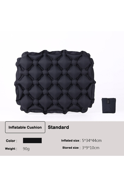 See below for size descriptions Black Inflatable Seat Cushion,Portable Lightweight Travel Air Sittin