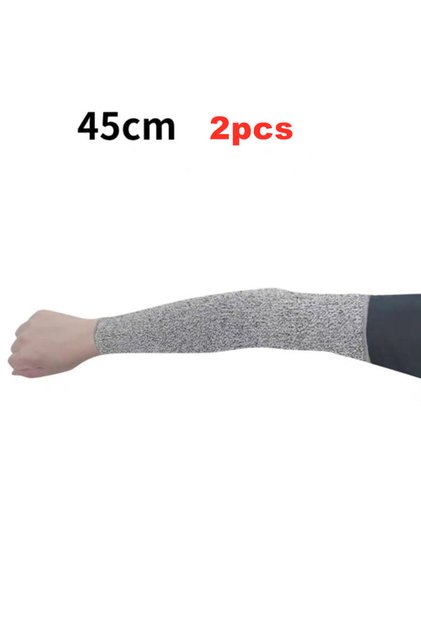 Straight 45cm 1/2Pcs Level 5 HPPE Cut Resistant Anti-Puncture Work Protection Arm Sleeve Cover Cut-r