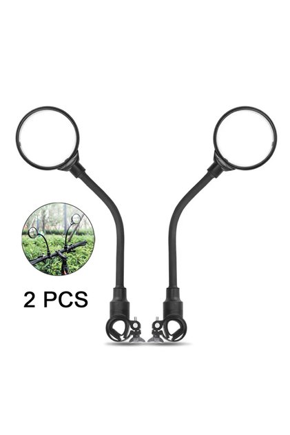 F170003-02 1/2PCS Bicycle Rearview Mirror 360 Degree Adjustable Rotatable Universal Cycling Handleba