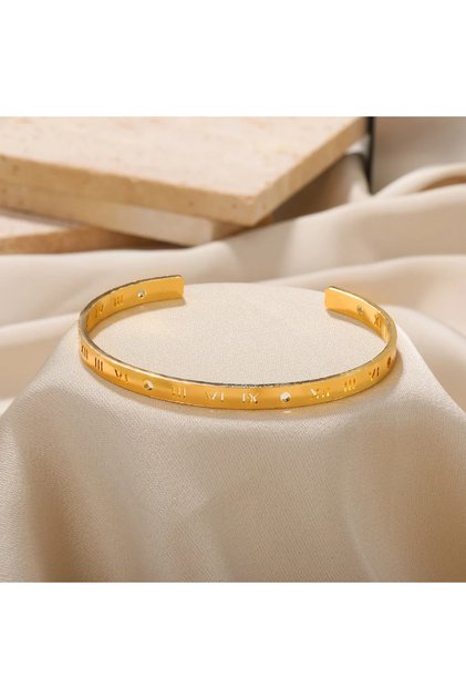 B1310G Exquisite Classic Bump Pattern Openning Bangles Bracelet For Women Cuff Bracelet Gold Color S