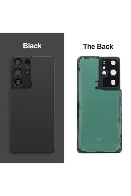 Black For S21 Ultra SM-G998B/SM-G998U Battery Back Cover Housing Panel with Camera Lens