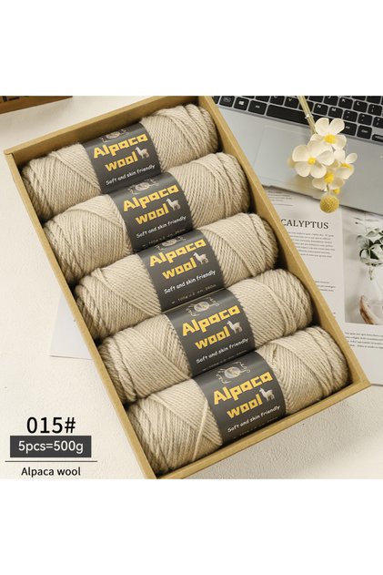 15 Beige 500g Alpaca Wool 245 Chunky Knitting Yarn Multi-Color Autumn and Winter Fashionable Gift fo
