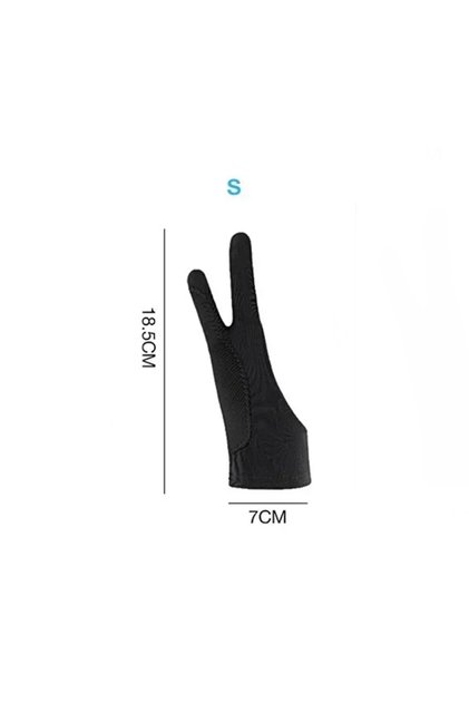 Two layers S S/M/L Two-Finger Drawing Gloves Anti-touch Anti-fouling for Tablet Digital Board Touch