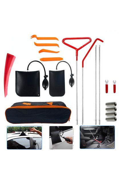 Set 1-18Pcs Car Tool Car Window Door Key Anti Lost Kit Inflatable Air Pump Air Wedge Non Marring Wed