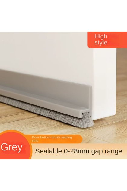 50mm 100cm Gray chuan mendi 1PC 100CM Self-Adhesive Brush Door Seal Strip Insectproof Soundproof Bot