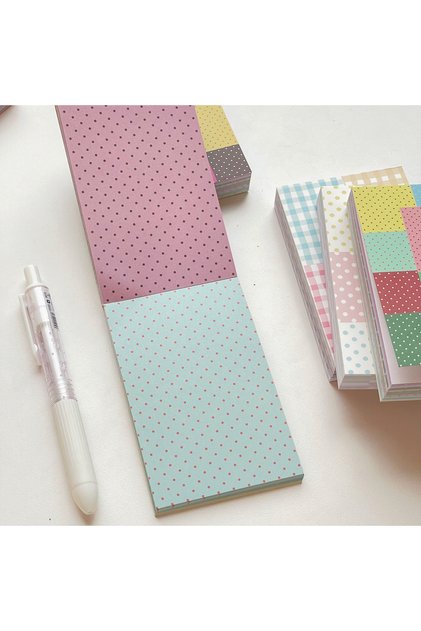 04-1PCS M5 Polka Dot Memo Pad Refill Extra Thick 10 Designs Non Adhesive Note Pad Journal Collage Su