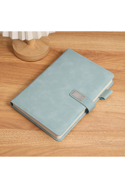 A5 Blue Vintage A5 Leather Notebook with Leather Notebook Cover, Personalized Soft Cover and Bookmar