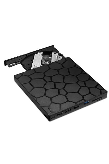 GGBEE Black 7 in 1 External DVD Burner Recorder CD DVD Drive USB 3.0 Type-C CD Player External Disk