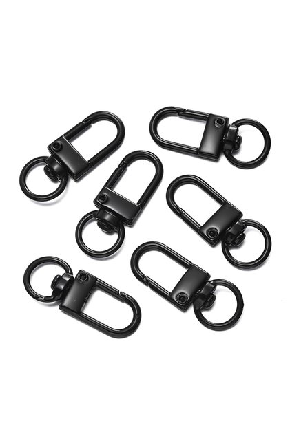 Black 10pcs/Lot High Quality Colorful Alloy Snap Lobster Clasp Hooks Keychain Findings for DIY Key C