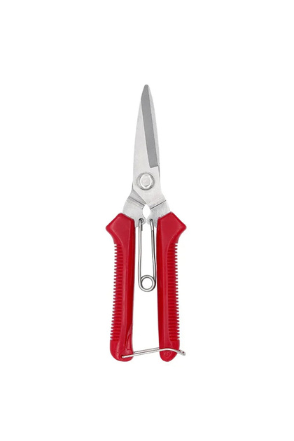 Red New 190mm Straight Head Pruning Shears Stainless Steel Non Slip Handle Garden Scissors for Bonsa