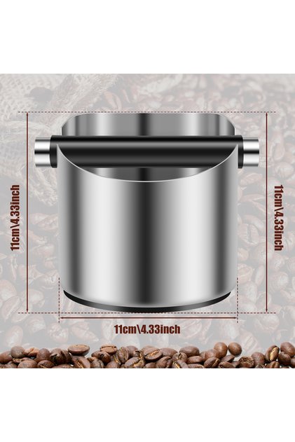 Small Coffee Knock Box Stainless Steel Espresso Knock Box Non Slip Coffee Ground Knock Box with ...