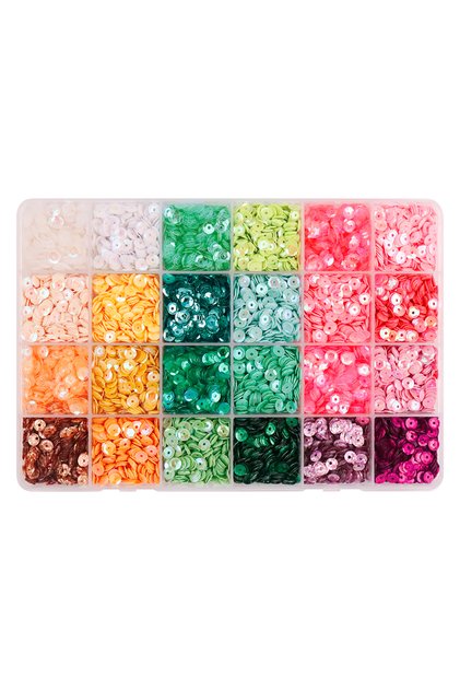 S10 24 Colors Bright Sequins Round Flatback Confetti Paillettes Sewing Wedding Dress DIY Crafts Ac