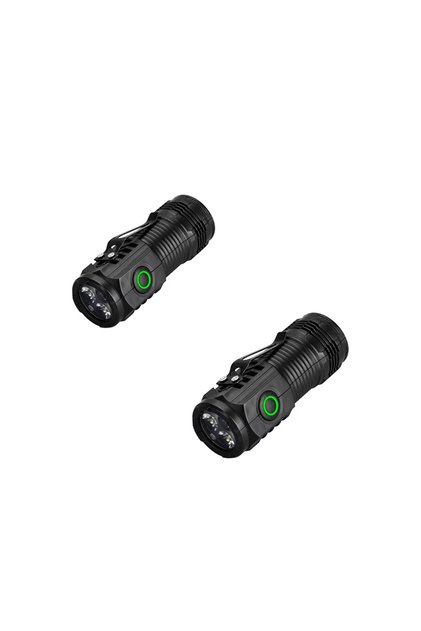 S01 2pcs Rechargeable Outdoor Flashlight Portable Strong Light Waterproof Torch for Camping Walking