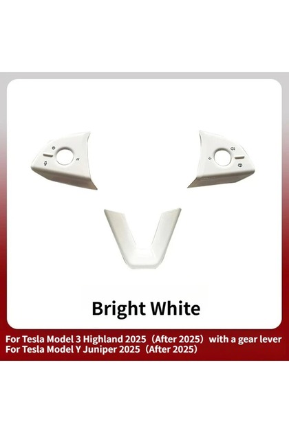 Bright White For Tesla Model Y/YL Juniper 2026 Model 3 Highland Steering Wheel Button Sticker Protec