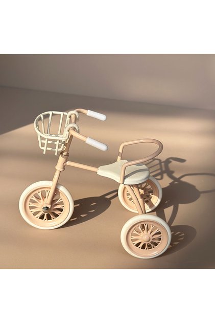 Pink Miniature Iron Tricycle — Realistic Outdoor Bicycle, BJD/OB11 Accessory, Christmas, Thanksgivin