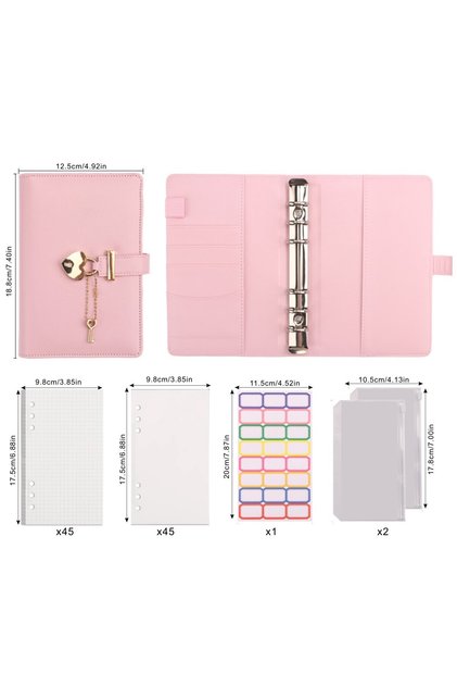A5 1 1 Mpc Budget Card 2 Books+2 Zipper Bags+2 Stickers A5 Love Lock Book Password With Lock Diary N